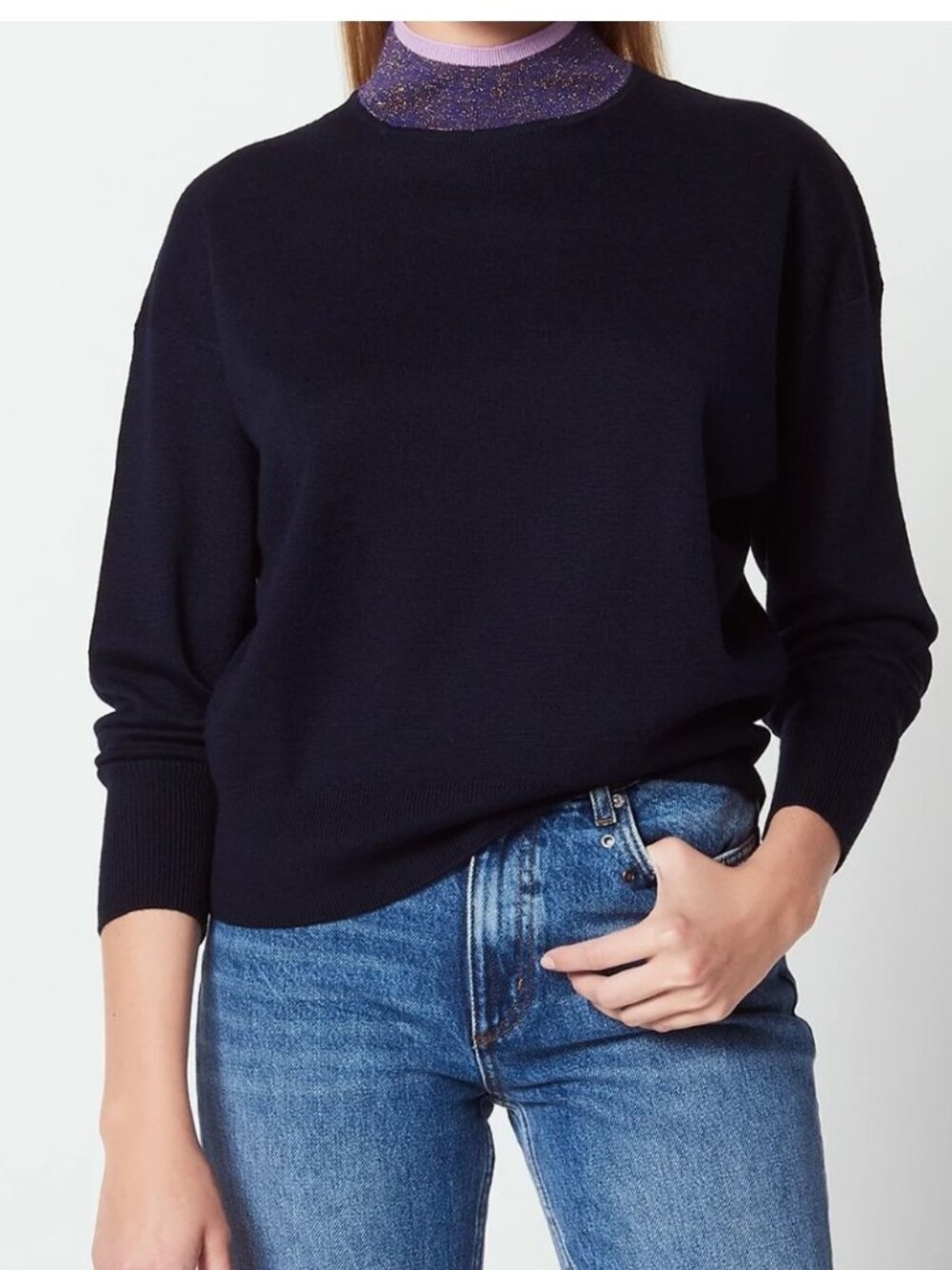 Sandro metallic turtleneck sweater